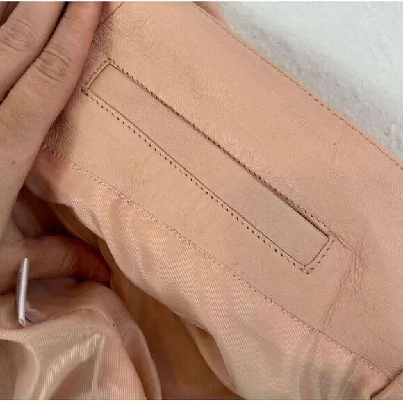 Lovers + friends pink studded heart moto leather jacket size S - Picture 13 of 16